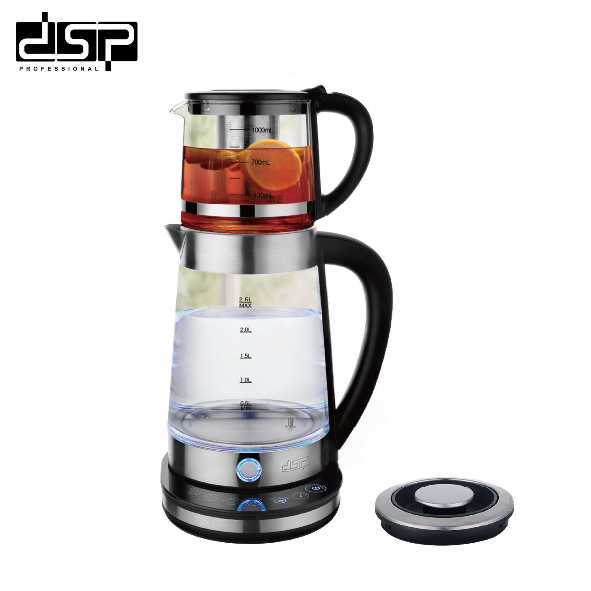 DSP/丹松家用双层电热水壶土耳其子母壶大容量2.2L电茶水壶煮茶壶