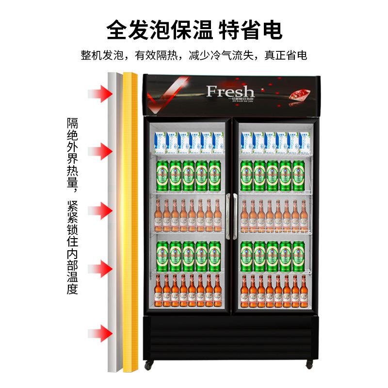 尚厨冷藏展门示柜立式饮料柜保啤鲜柜用商冰柜单双超市冰353箱酒