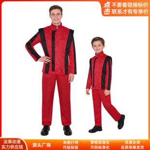 跨境外贸杰克逊cos服Thriller红色cosplay二次元服饰舞台表演服