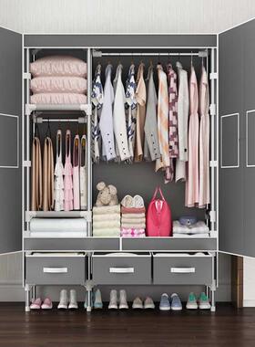 5简易衣柜家用V卧室组F76666H6装布衣柜出租艺结实耐房用经济型钢