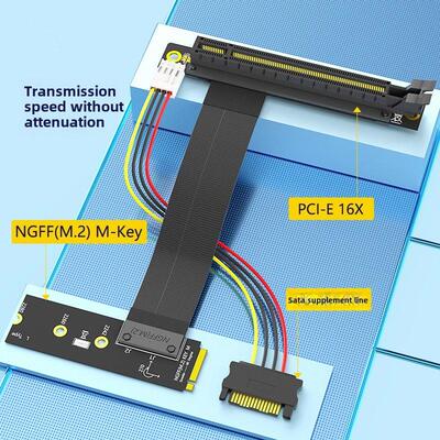 M.2 Ngff M-Key到Pci-E 16X延长线连接线缆Nvme到Pci-E 16X延长线