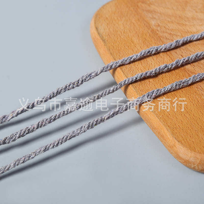 2mm-5mm灰色垃圾棉三股绳夹边绳 坎线嵌线绳开线棉绳服装服饰批发