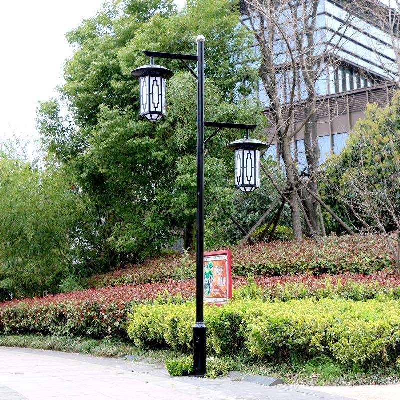 太阳能仿古庭院灯户外景观灯双头灯笼 路灯小区公园LED灯厂家直销