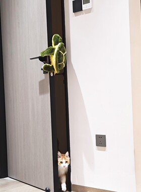 猫咪留门缝门挡搞怪可爱乌龟防撞防夹手毛绒玩偶宠物专用留门神器