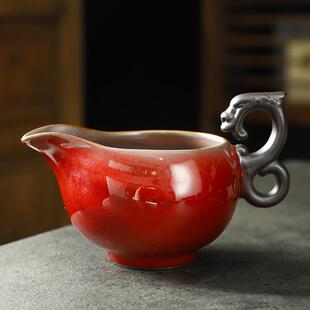 庄垂仁老师郎红铁胎公道杯分茶器茶海茶具公杯匀杯手工大号陶瓷