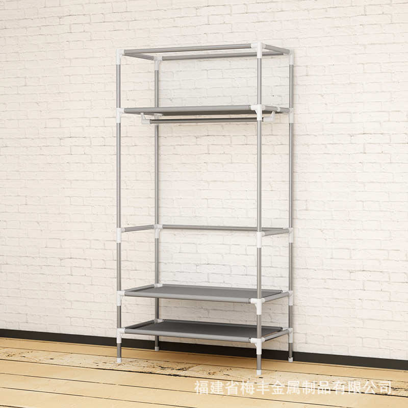 简易衣橱个性时尚卡通多功能收纳挂衣服家用卧室布衣柜16mm钢管