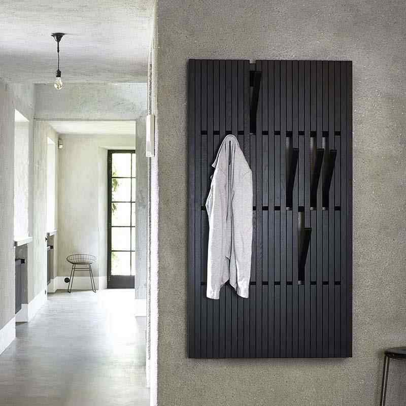 定制钢琴键挂衣架实木挂衣板入户挂钩墙上壁挂衣帽架黑色置物架