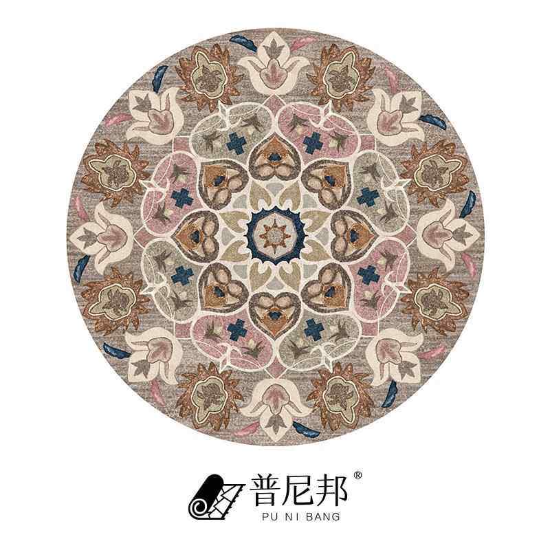 高档北欧圆红形地毯s客厅摩洛哥民族风式茶几垫卧室床美边毯in网