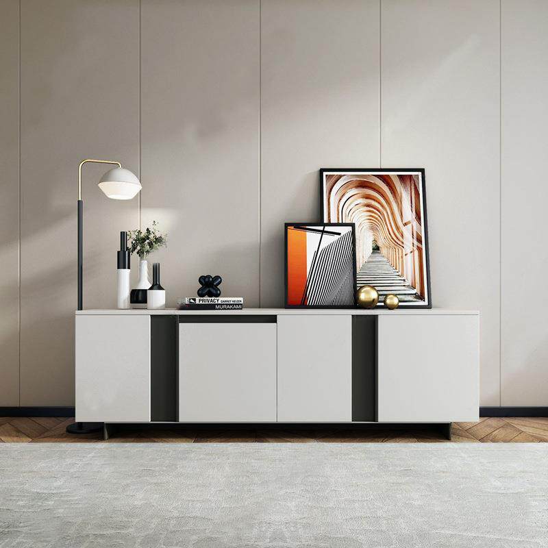 白色钢琴烤漆餐边柜现代简约茶水柜意式风格储物柜时尚玄关柜整装