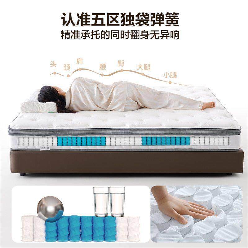 席梦思床垫卧室家用23cm厚双人弹簧床垫3D透气面料天然乳胶椰棕垫