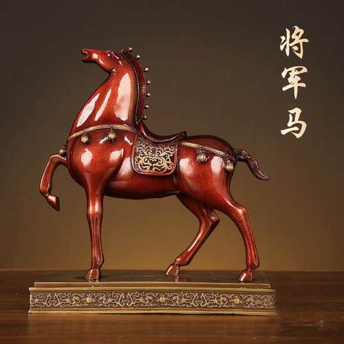 马到成功将军马摆件纯铜马玄关公室桌面商务乔迁装饰品工艺礼品