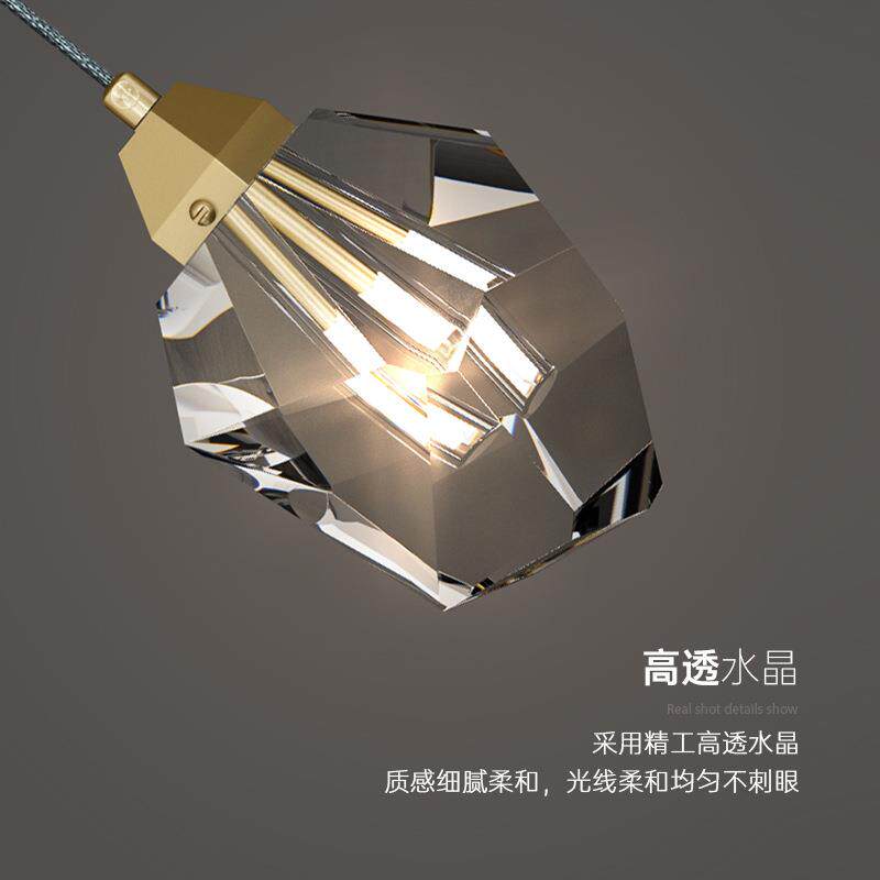 头伯卡森轻全铜水晶床头吊灯现代简约奢风网红长线卧室床柜TM-644
