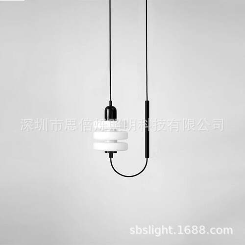 新中式云石现代卧室床头餐厅吧台设计师款复古床头样板房小吊灯