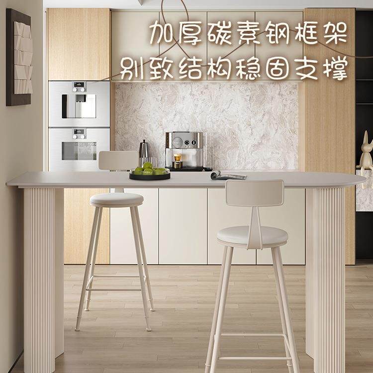 轻吧奢板吧台桌家用厅厨客房边985隔断台阳台靠墙半圆小户型岩高