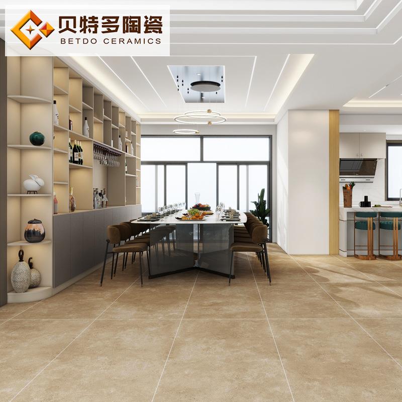 莱姆石米色系仿古砖客厅餐厅防滑耐磨瓷砖750x1500别墅酒店地砖