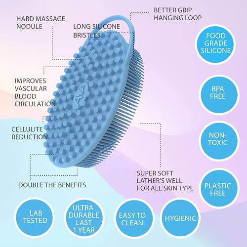 Silicone Exfoliating Body Scrubber Silicone Loofah Shower