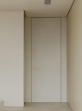 室内可刷漆涂料门极简门隐形门无框门暗门窄边铝木卧室门门墙同色