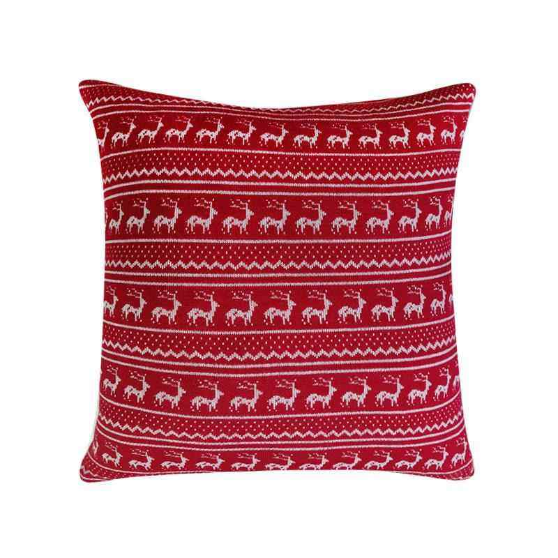 高档圣诞抱枕套沙发靠垫婚子红色格床头年靠枕结卧室新护腰靠喜庆