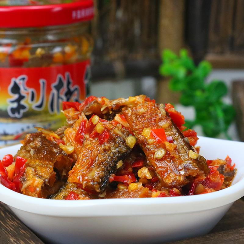 湖南永州特产双牌乡村缘剁椒鱼下饭菜香辣腊肉辣椒酱瓶装大块牛肉