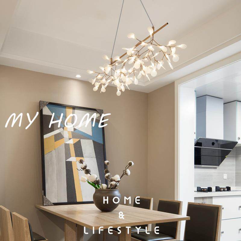 后现代树枝萤火虫吊灯设计师装修灯具轻奢服装店一字餐厅北欧吊灯