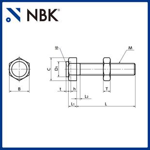 NBK SUB 带聚氨酯垫止动螺栓钢制镀镍 机械厂家直供 M10
