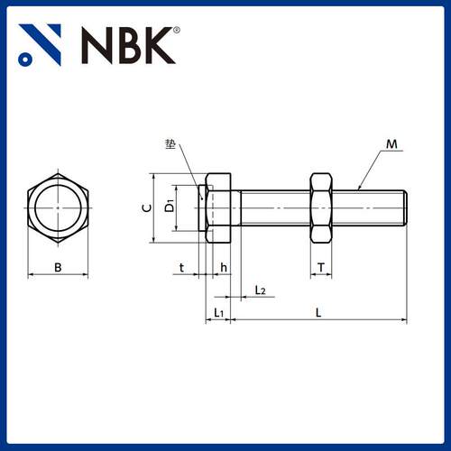 NBK SUB 带聚氨酯垫止动螺栓钢制镀镍 M4~M10 机械厂家直供