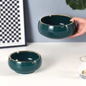 大号加高加厚陶瓷烟灰缸客厅茶几酒店办公创意个性 高颜值防飞灰缸