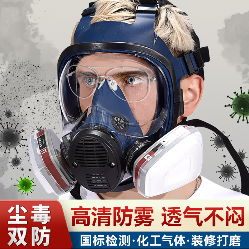 防毒面具全面罩放毒防甲醛生化喷漆化工硫化氢气体全脸实验室防护