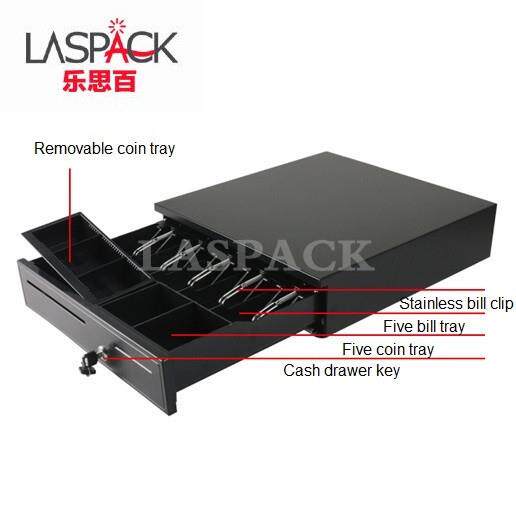 乐思百405C五格三档钱箱收银箱超市收银盒收款机钱箱锁cashdrawer