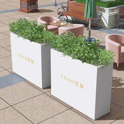 户外铁艺花箱商业街金属大花槽广场花坛餐厅隔断不锈钢种植箱定