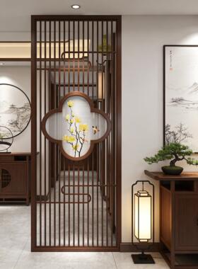 东阳木雕定制新中式实木花格仿古门窗屏风隔断背景墙入户现代格栅