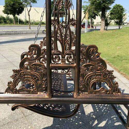源型古头厂家 大铝艺椅户外铸铝公园摇椅 复精美休闲户外 座椅可