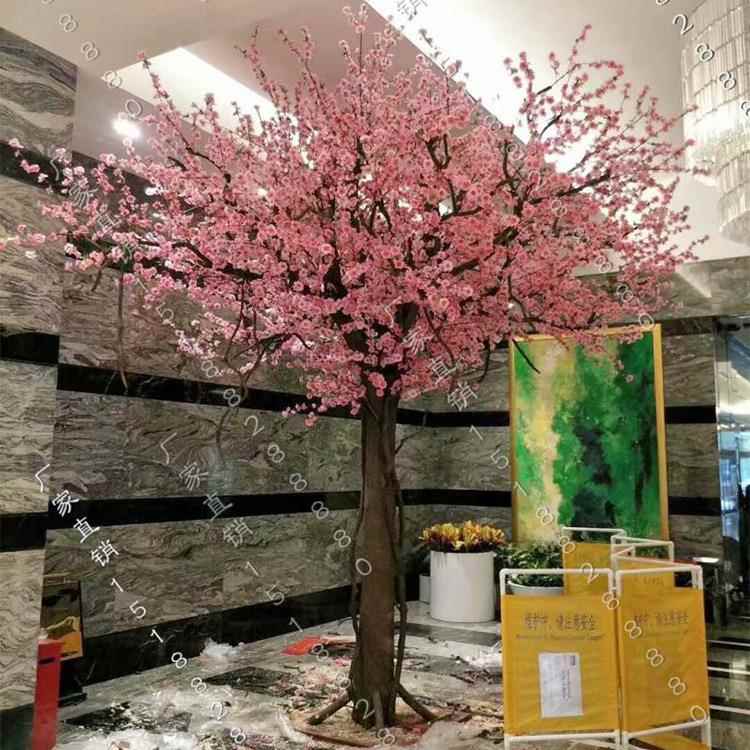 新款直销仿真桃花树婚庆大型室内装饰假树植物许愿树酒店商场花艺