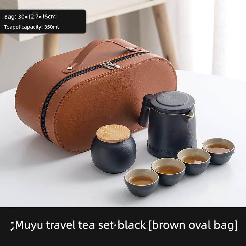 陶瓷便携旅行功夫茶具套装户外露营随身泡茶盘快客杯一壶四杯定制