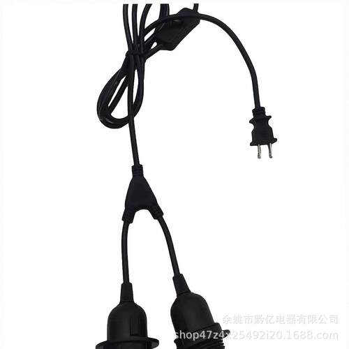 E27螺口带开关灯头带线悬吊式灯头带插头1分2灯座电源线厂家