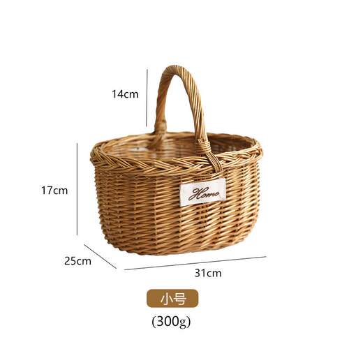 竹篮子花篮野餐采摘藤编收鸡蛋手提编织篮竹编竹筐篮s588柳编水果