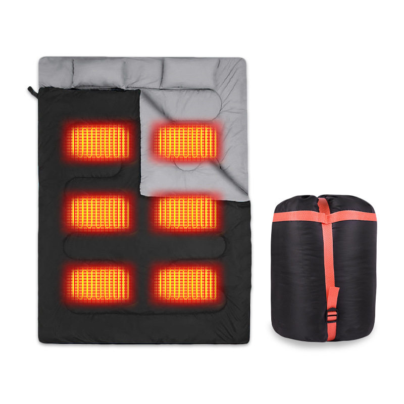 双人加热睡袋5V发热露营电加热USB加大睡袋托管CE、FCC