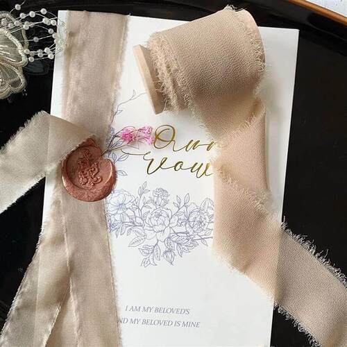 DIY Edged Chiffon Silk-Like Ribbons Wedding Invitation Bouqu