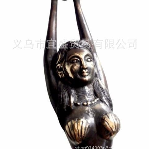新款直销跨境 美人鱼装饰把手设计 树脂工艺品 庭院居家设计摆件