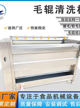 牡蛎海鲜产品贝壳专用清洗机设备公司不锈钢U型毛刷去泥沙清洗机