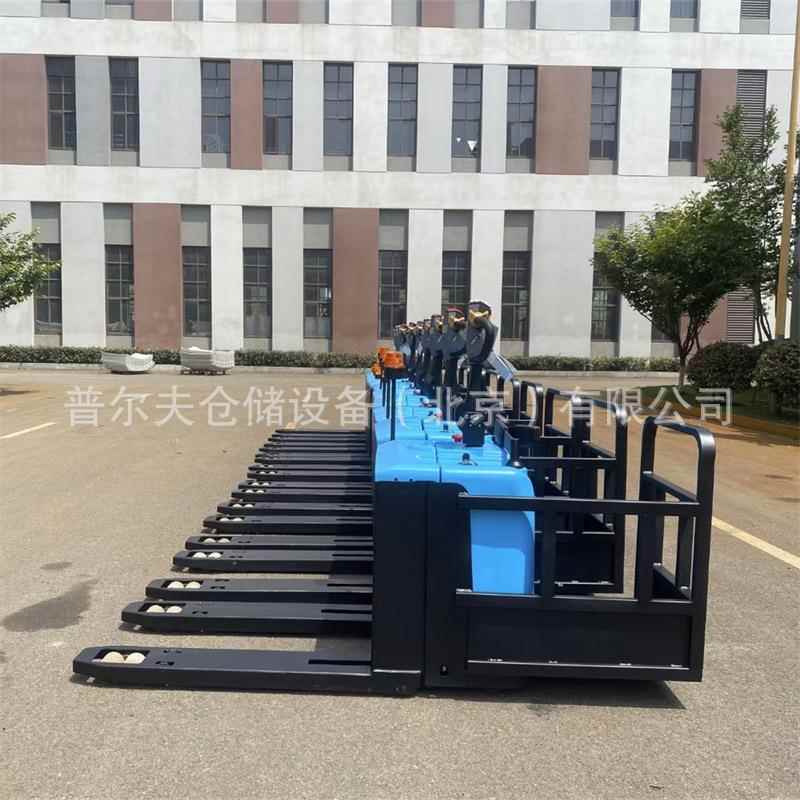 5吨大吨位非标全电动搬运车加长货叉电动叉车站驾全自动托盘车地