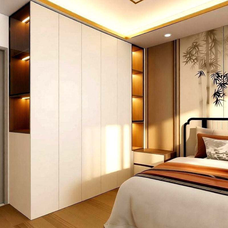 上海全屋定制源头工厂整体衣柜现代简约卧室衣橱一门到顶橱柜订做