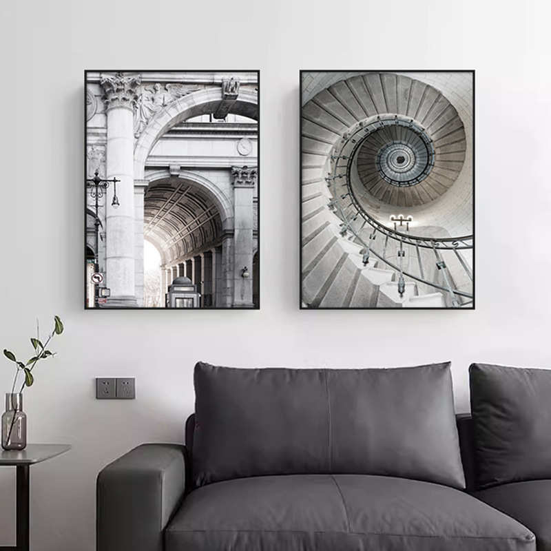 罗曼蒂克玄关式风建筑简约壁现代空间感装饰画画意挂画风工业客厅图片