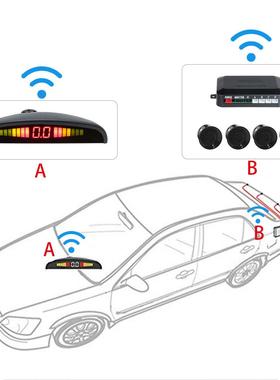 JF亚马逊E液BA热销小月牙倒车雷达LEDY晶蜂鸣语无线4/6/8音车载后
