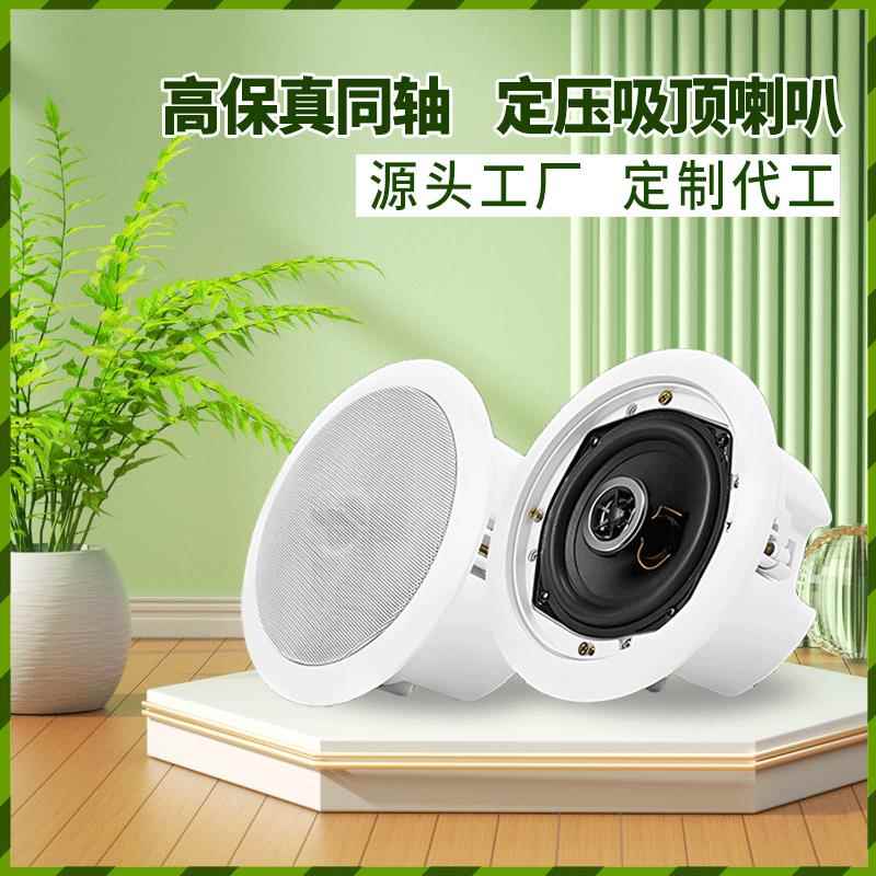 带后盖后罩吸顶喇叭 公共广播背景音乐专用同轴定压吸顶喇叭音箱