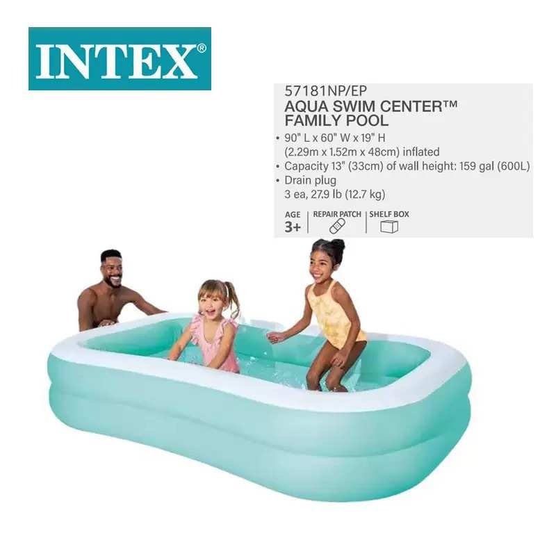 INTEX57181长方形水池充气游泳池超大海洋球池大号成人戏水池