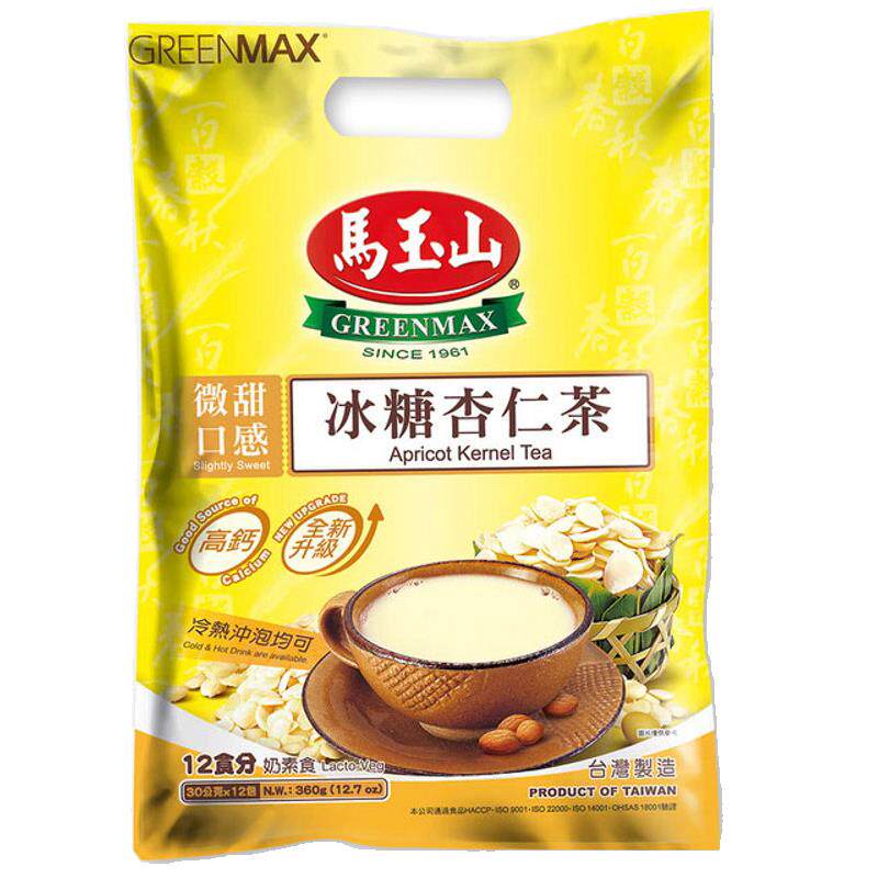 台湾马玉山冰糖杏仁茶榛果冲泡饮品老少早餐代餐粉袋装360g12入