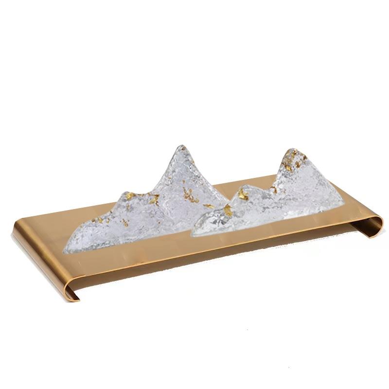 新中式狮子摆件假山工艺品样板房售楼部雕塑家居装饰现代人物铁艺