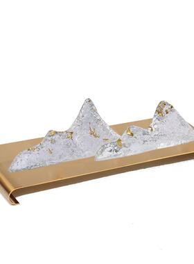 新中式狮子摆件假山工艺品样板房售楼部雕塑家居装饰现代人物铁艺