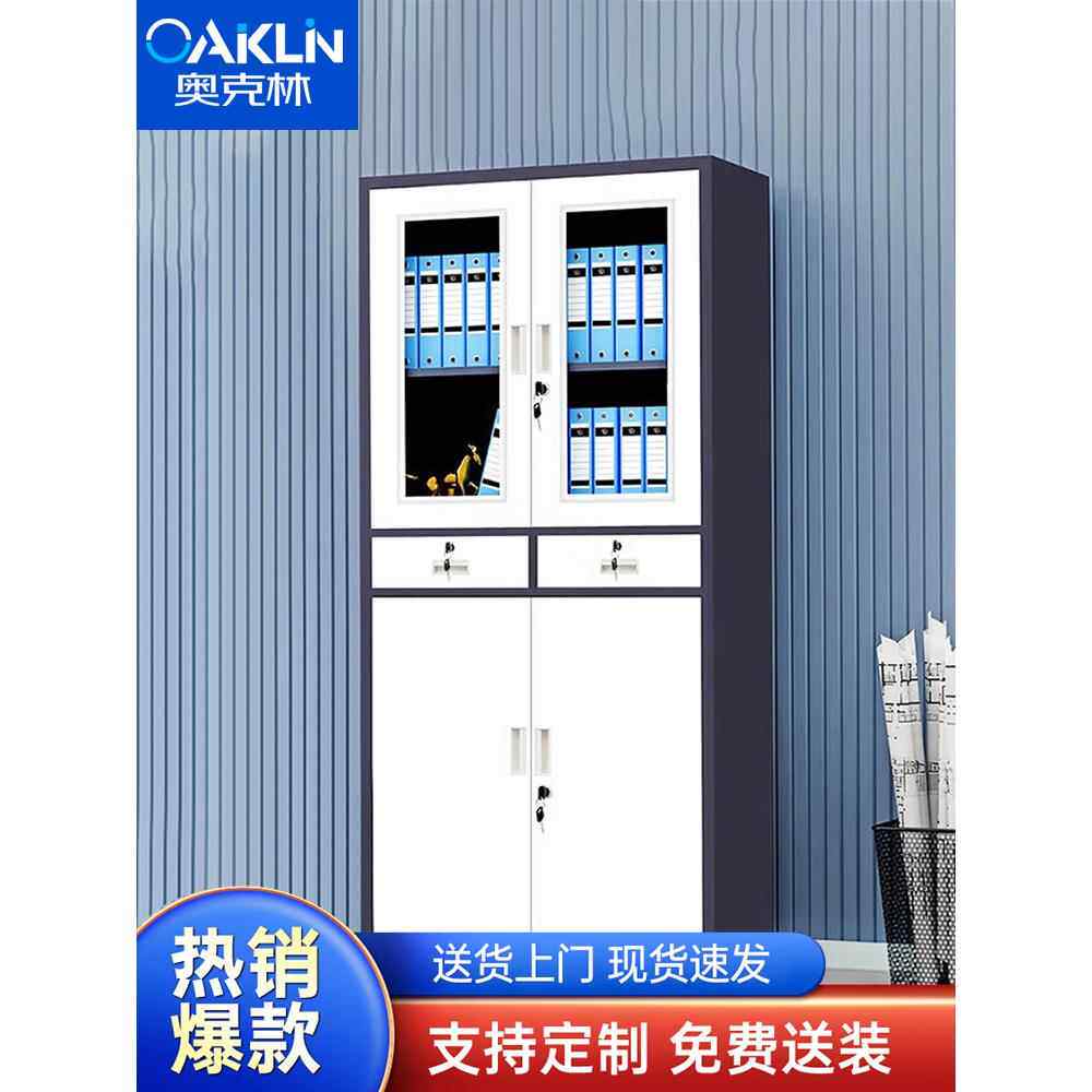办公室彩色文件柜铁柜凭证文件柜锁钢储物柜低柜储物柜